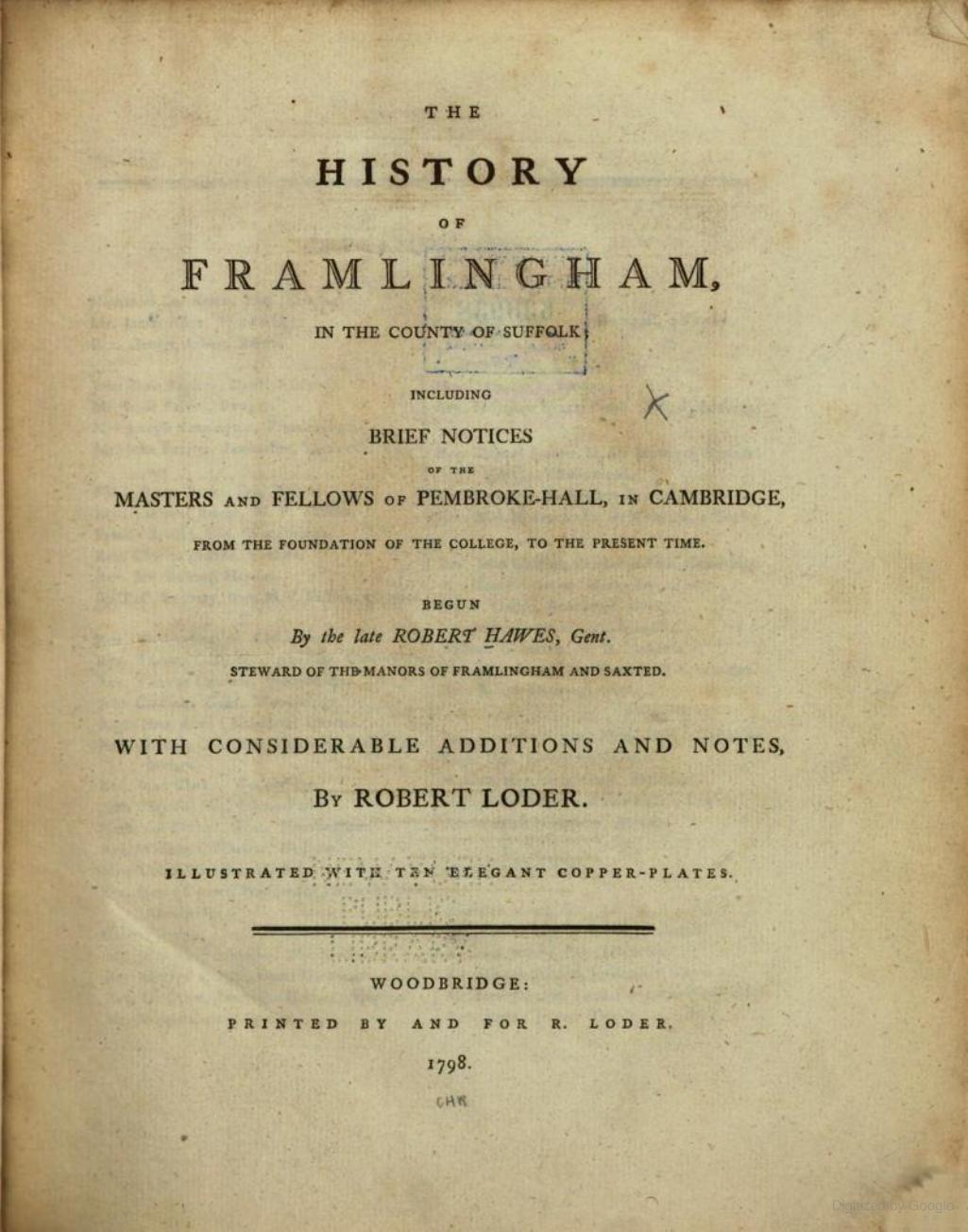 History of Framlingham cover