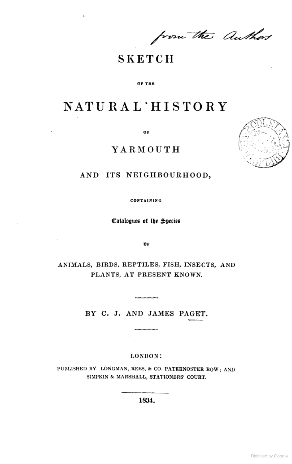 Sketch of the natural history of Yarmouth cover