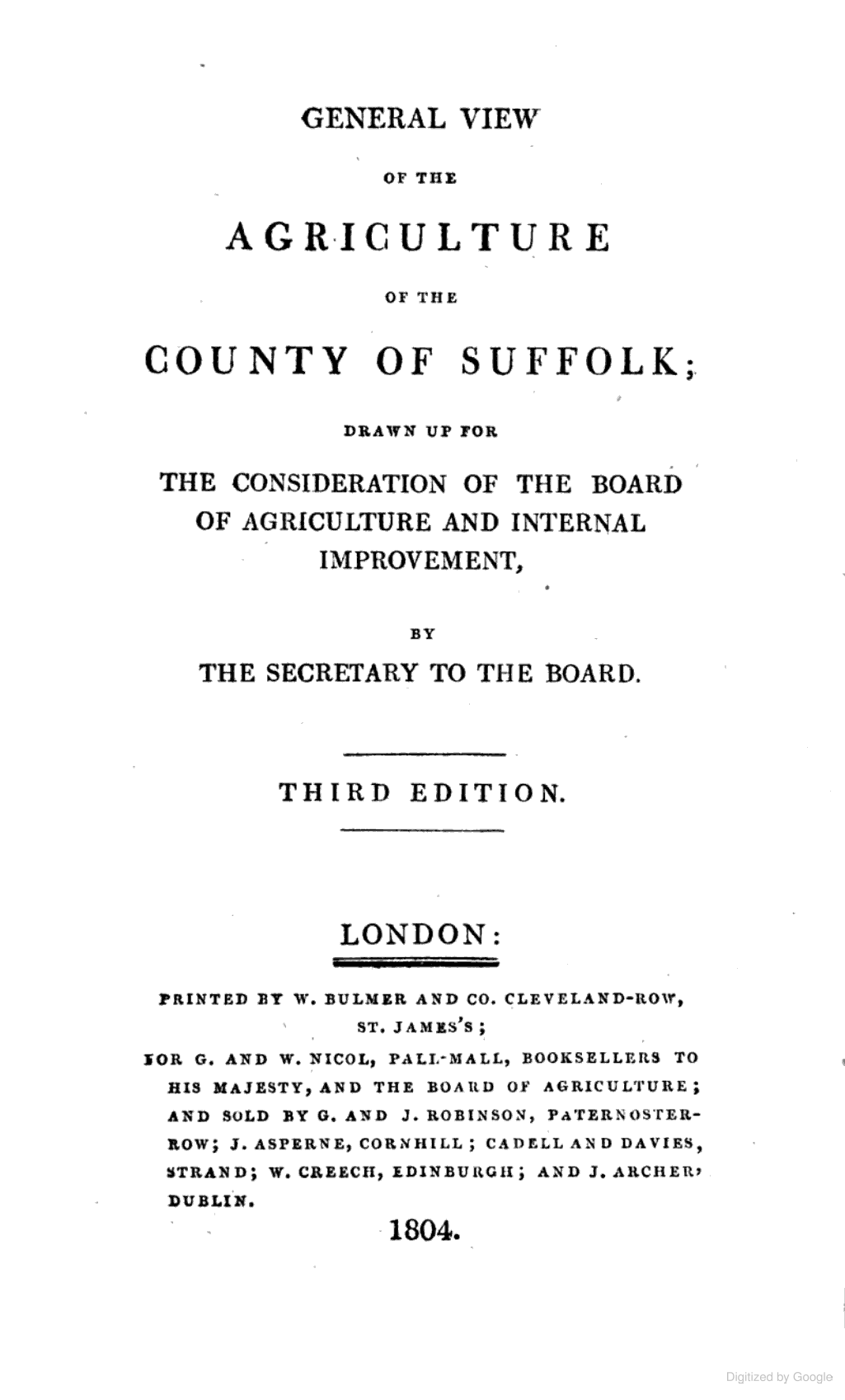 General view of the agriculture of the county of Suffolk cover