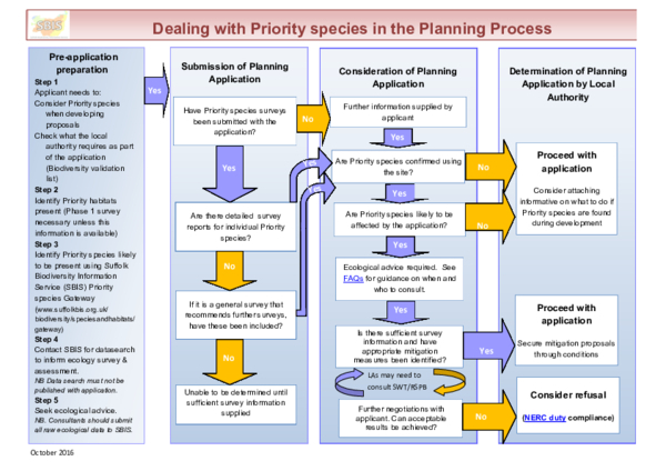 Flowchart: priority species in the planning process